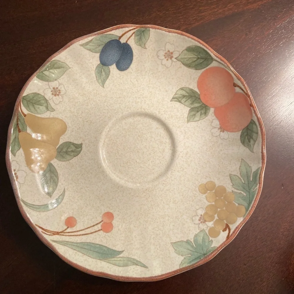 Mikasa Country Classics Cup and Saucer Tea/Coffee Fruit Panorama Set of 6